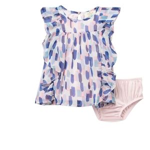 Kate Spade Brush Srokes Ruffle Dress -12M